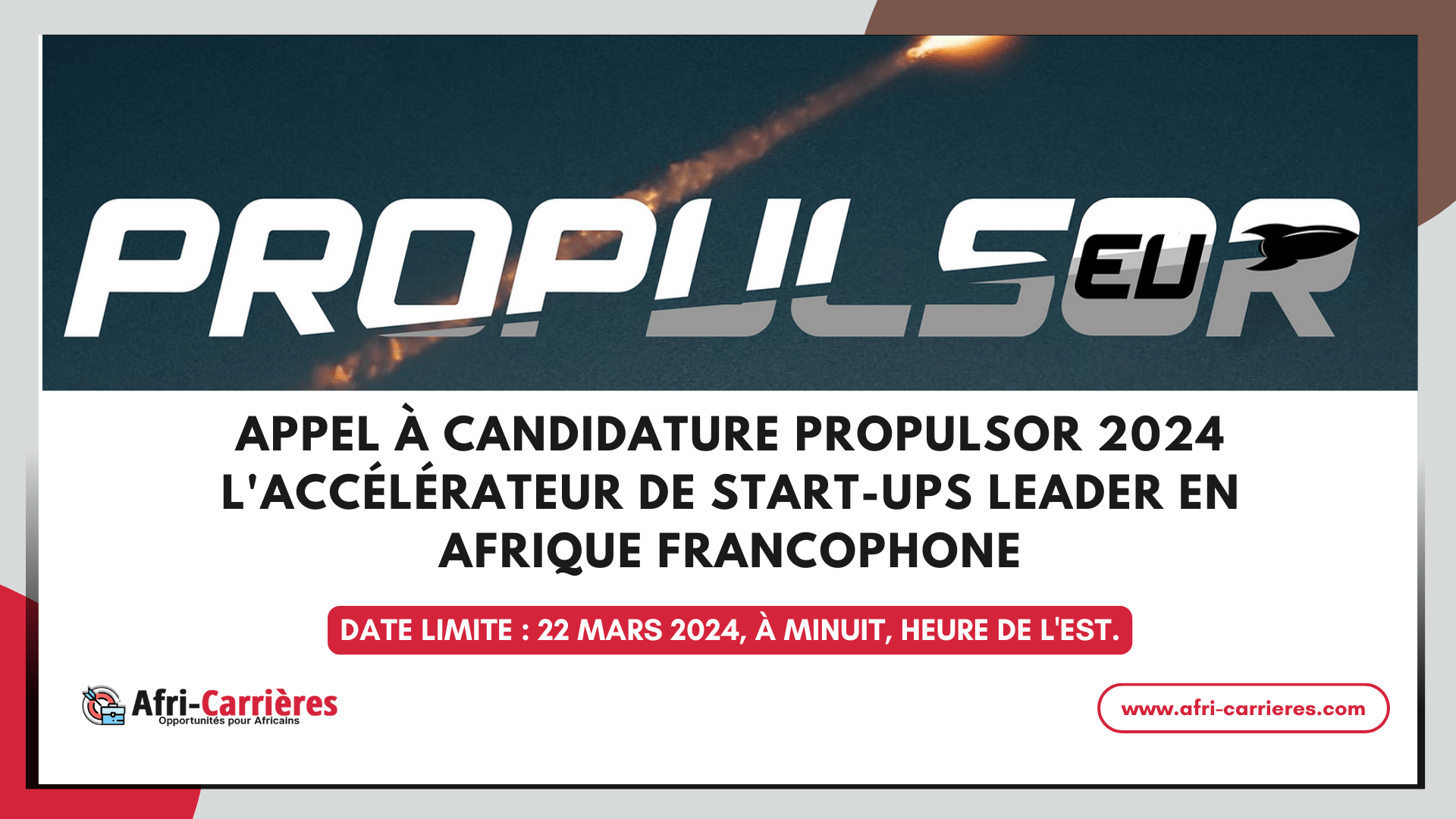 Propulsor 2024 laccelerateur de start ups leader en Afrique francophone