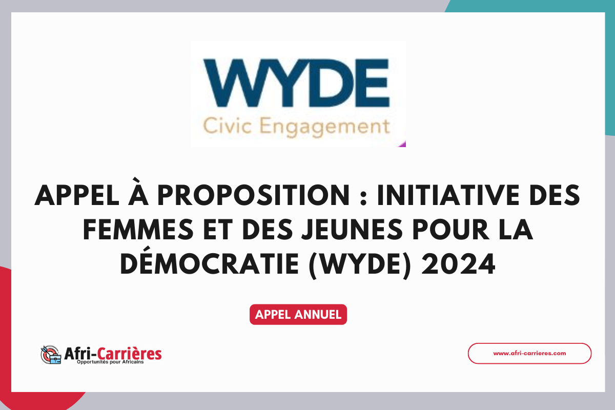 Appel a proposition Initiative des femmes et des jeunes pour la democratie WYDE 2024