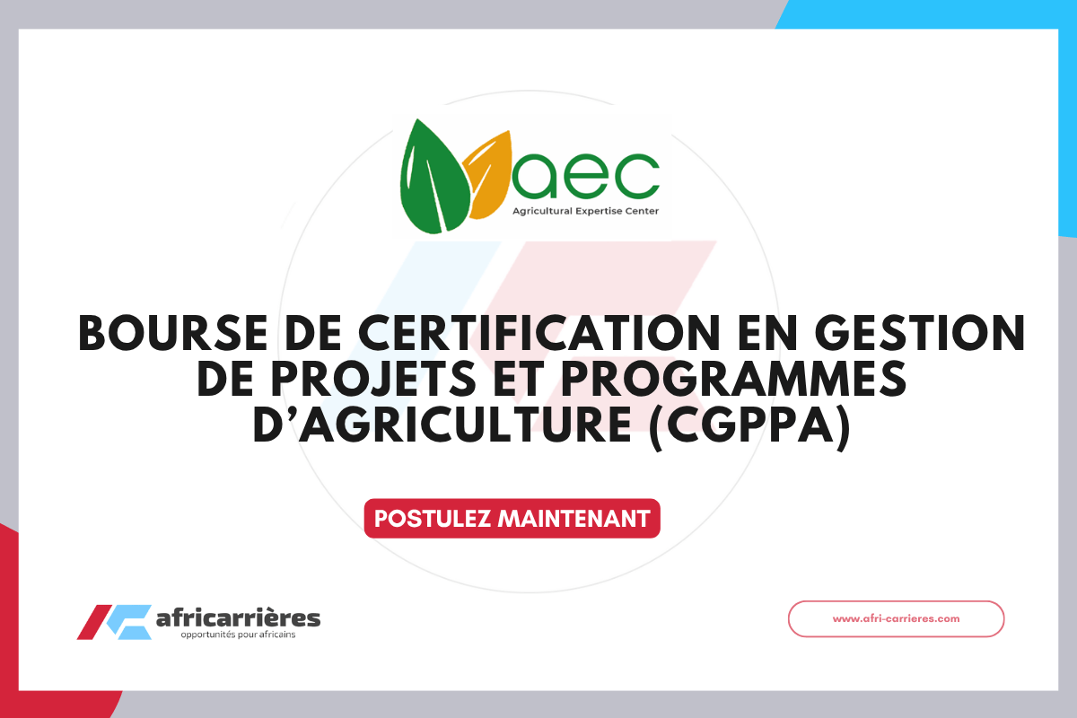 Bourse de Certification en Gestion de Projets et Programmes dAgriculture CGPPA 3eme Cohorte 2026