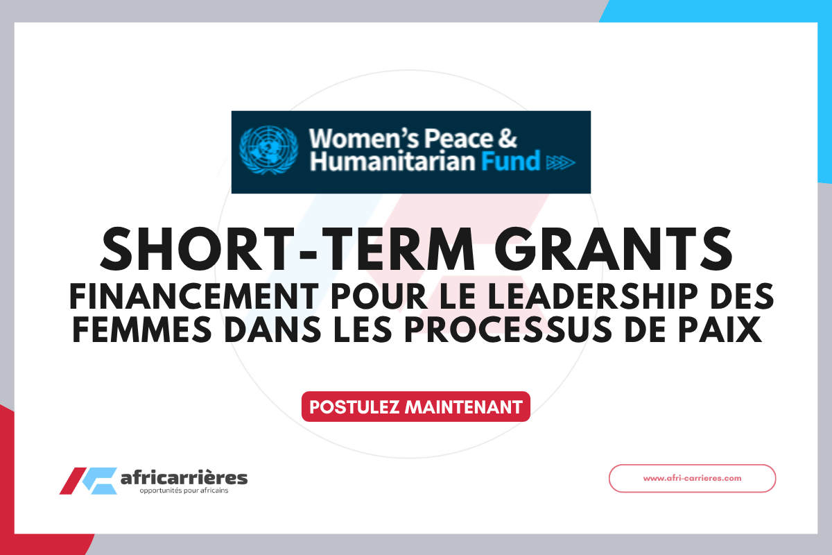 Short Term Grants 2026 Financement pour le leadership des femmes dans les processus de
