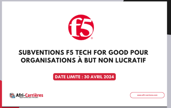 Subventions F5 Tech for Good pour organisations a but non lucratif