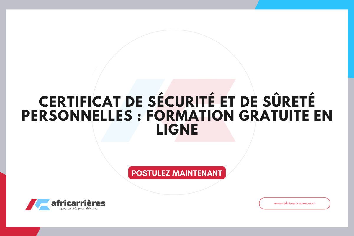 Certificat de securite et de surete personnelles Formation gratuite en ligne 2026