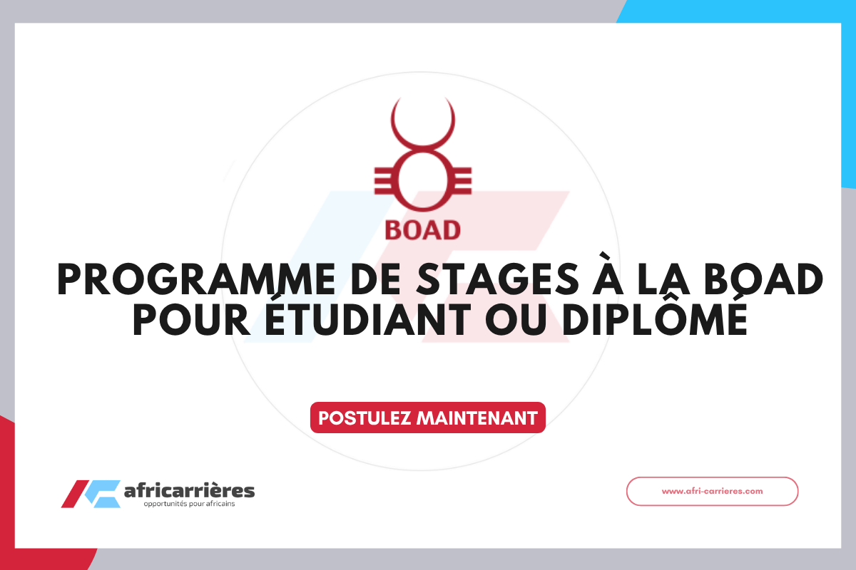 Opportunite de stage a la BOAD Programme de stages 2026 pour etudiant ou diplome