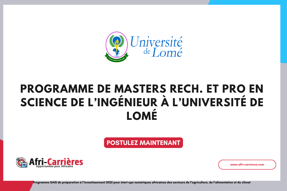 Programme de Masters en Science de lingenieur 2024 2026