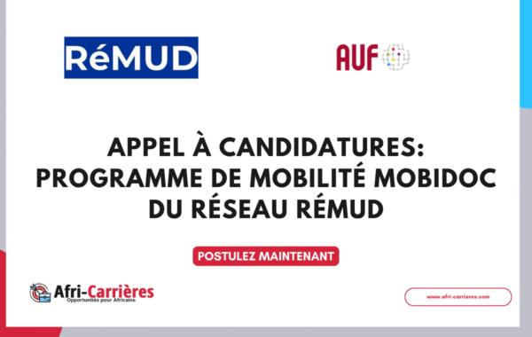 Appel a candidatures Programme de mobilite MOBIDOC du Reseau ReMUD