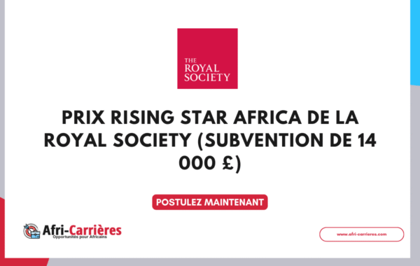 Prix Rising Star Africa de la Royal Society subvention de 14 000