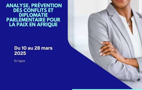 Certificat en Analyse Prevention des conflits et Diplomatie parlementaire pour la Paix en Afrique