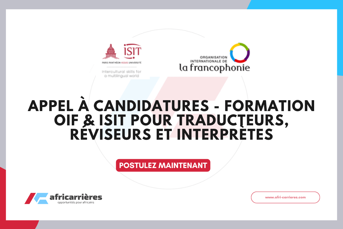appel a candidatures OIF ISIT 2026 Formation pour pour traducteurs reviseurs et interpretes
