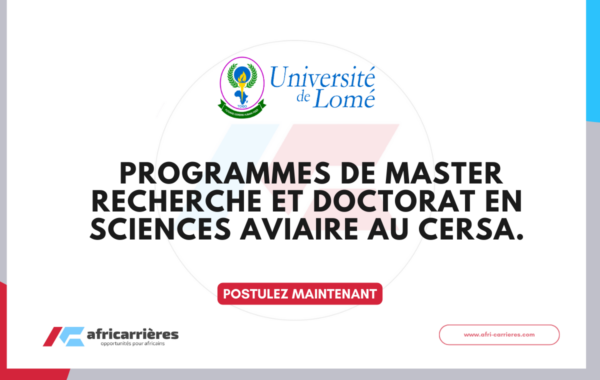 programme CERSA de Master Recherche et Doctorat en Sciences Aviaire 2026