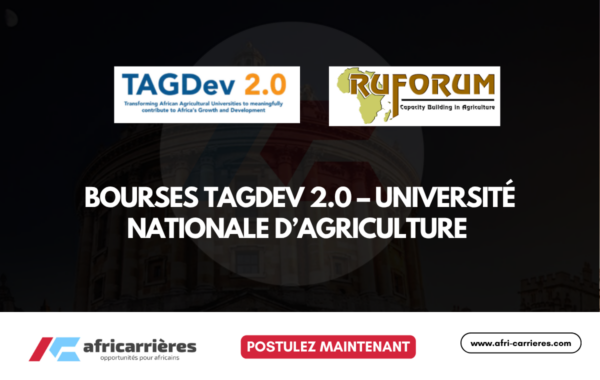 Bourses TAGDev 2.0 – Universite Nationale dAgriculture Benin 20262027