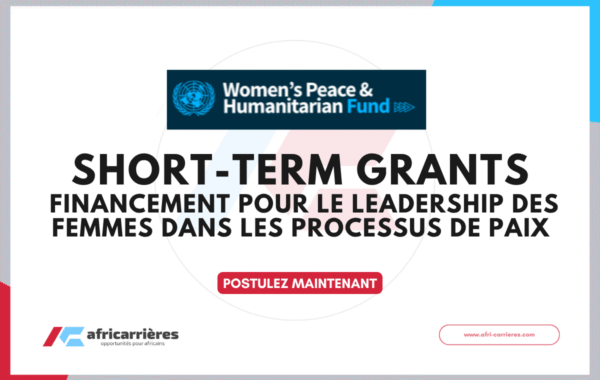 Short Term Grants 2026 Financement pour le leadership des femmes dans les processus de paix