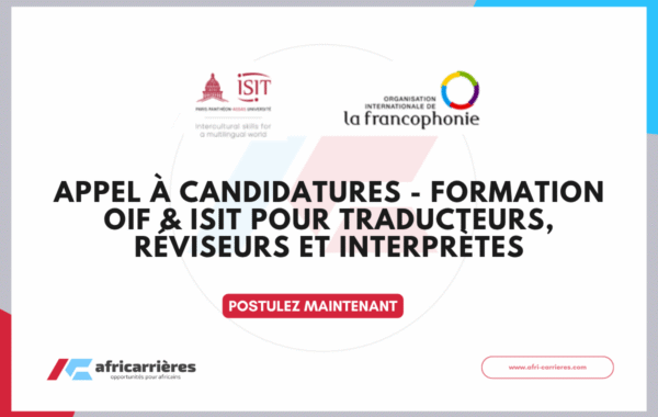 appel a candidatures OIF ISIT 2026 Formation pour pour traducteurs reviseurs et interpretes